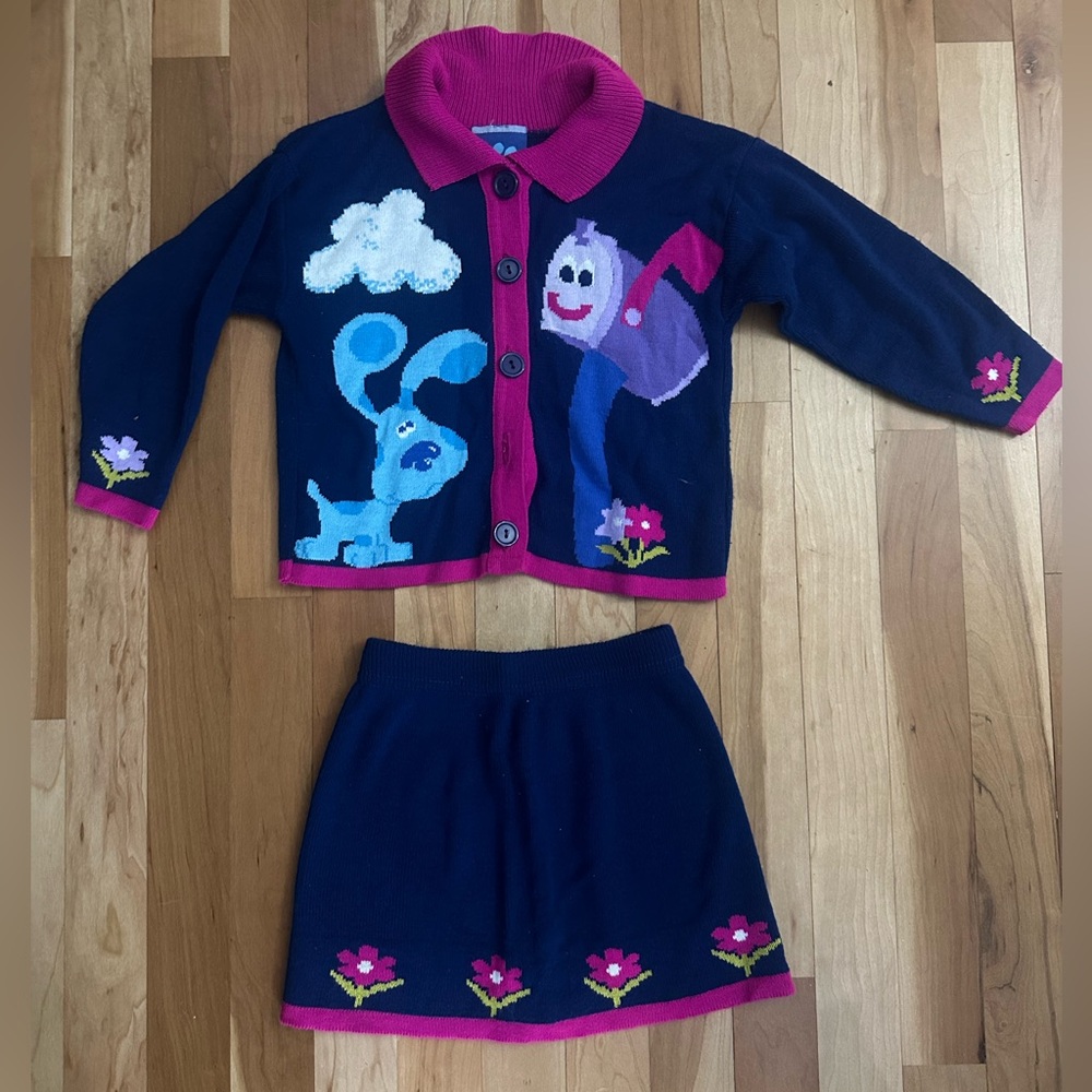 Vintage Blue's Clues sweater and skirt set